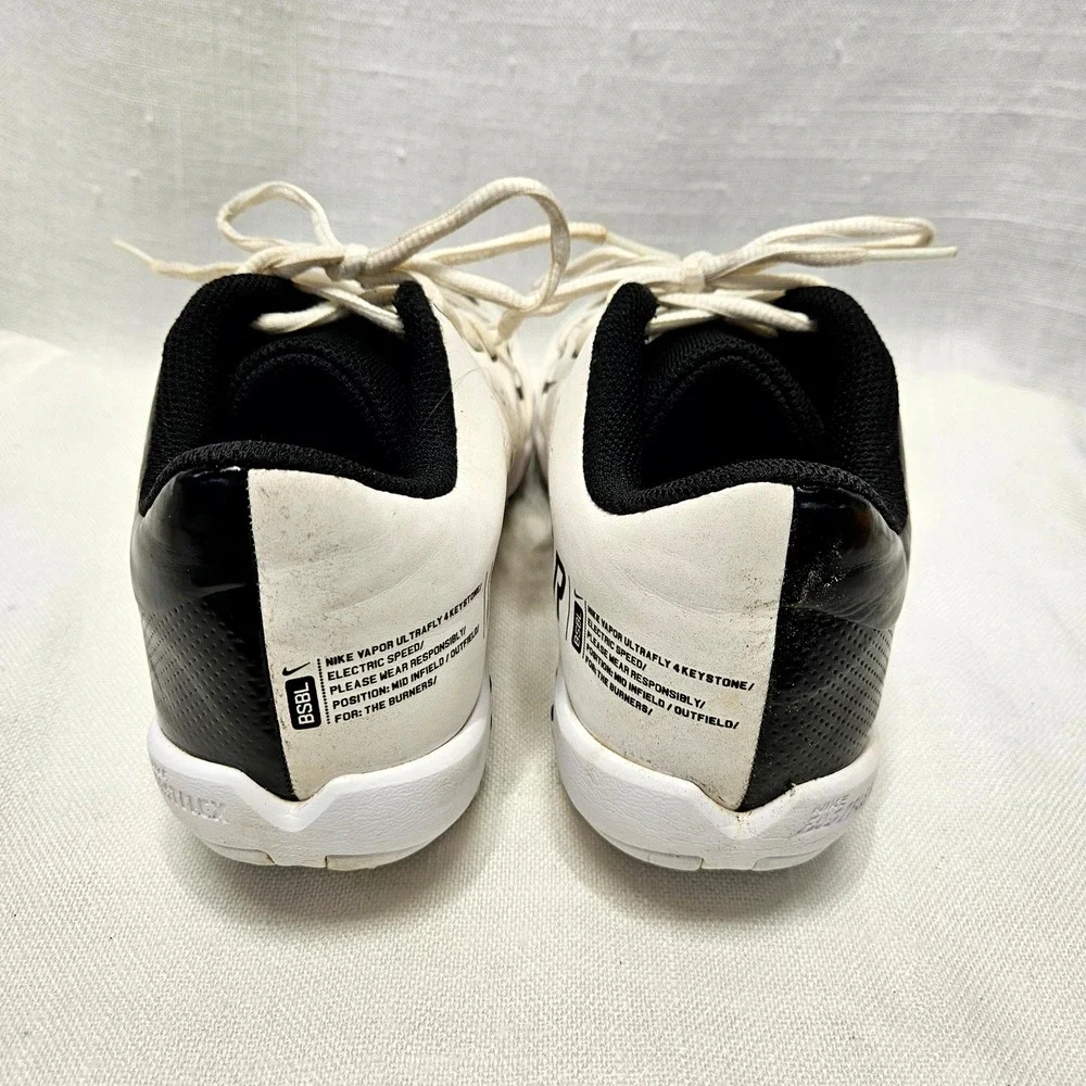 Nike Vapor Ultrafly 4 Keystone Youth 5.5Y Black White Baseball Cleats DA0702-001